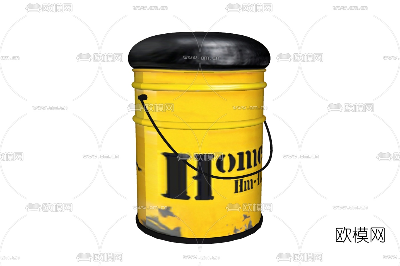 工业风金属凳子su模型下载