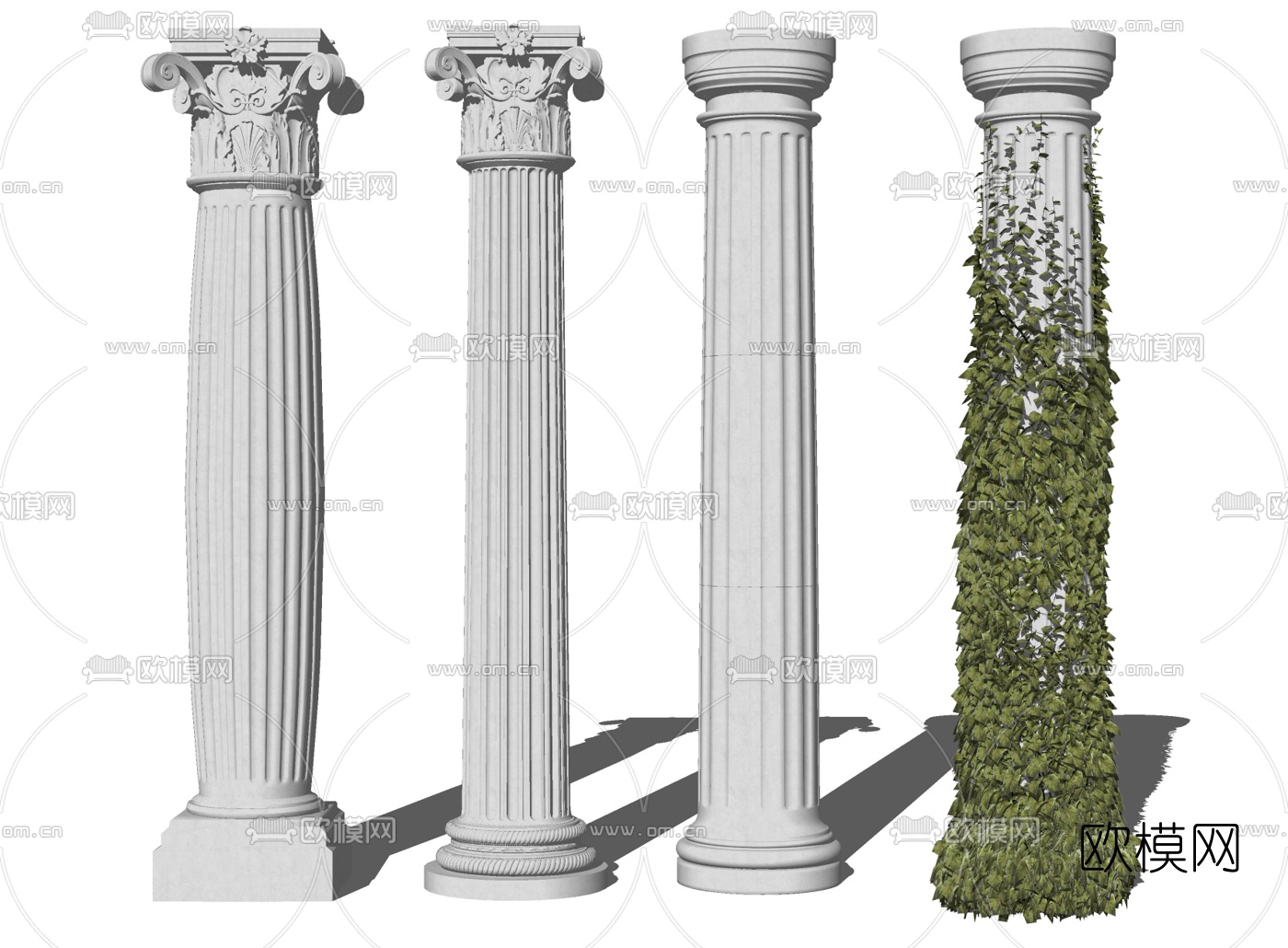 欧式罗马柱su模型下载