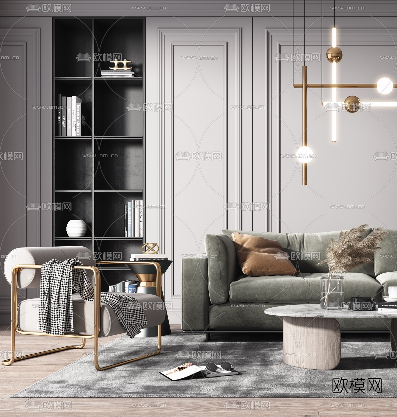 现代沙发茶几组合3d模型