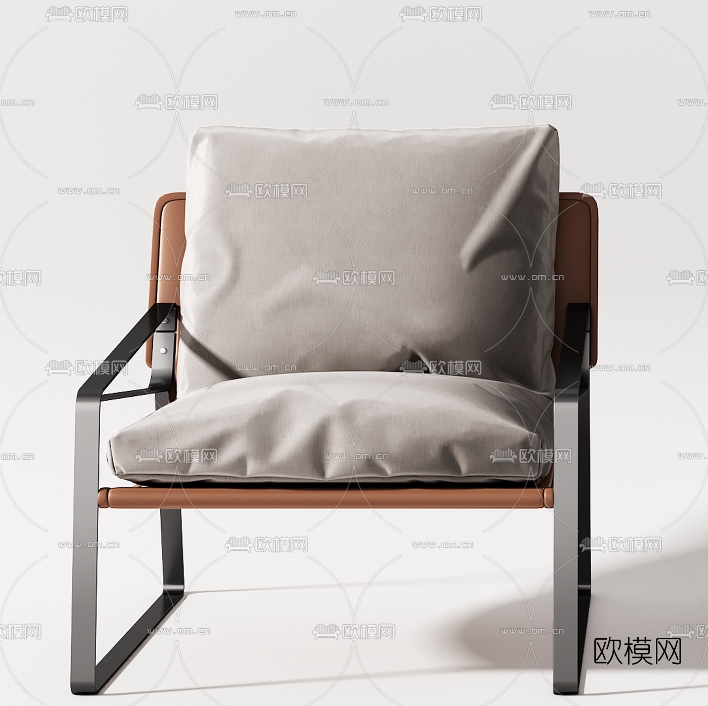 现代扶手靠背休闲椅3d模型