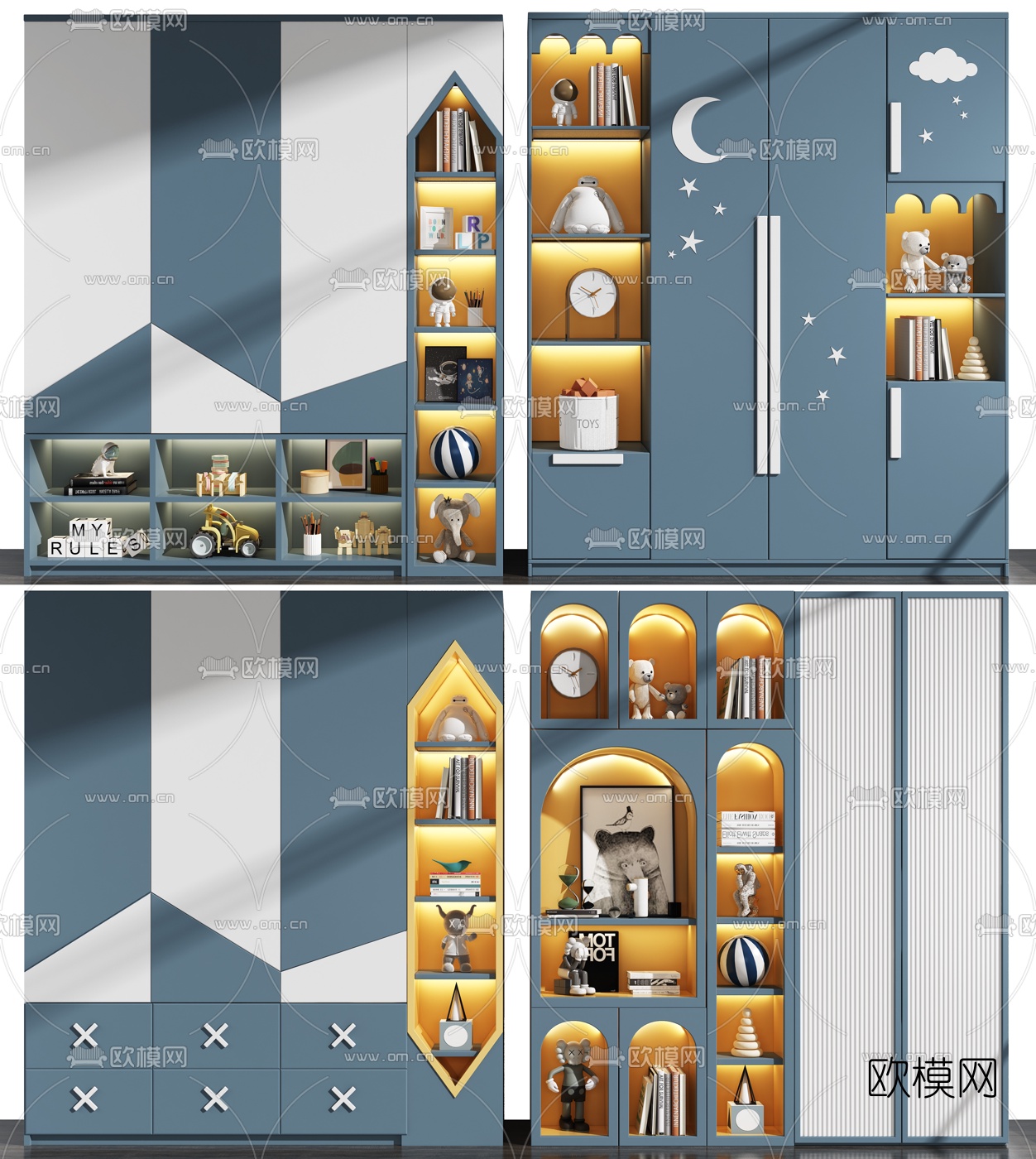 现代儿童衣柜3d模型