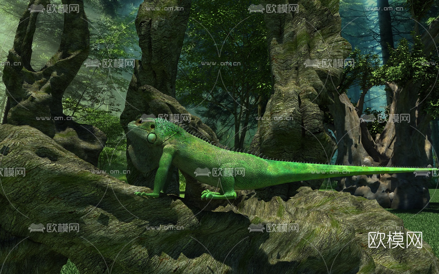 现代动物蜥蜴3d模型下载