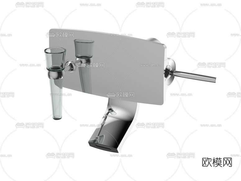现代壁挂式水龙头开关3d模型下载(渲染图3)