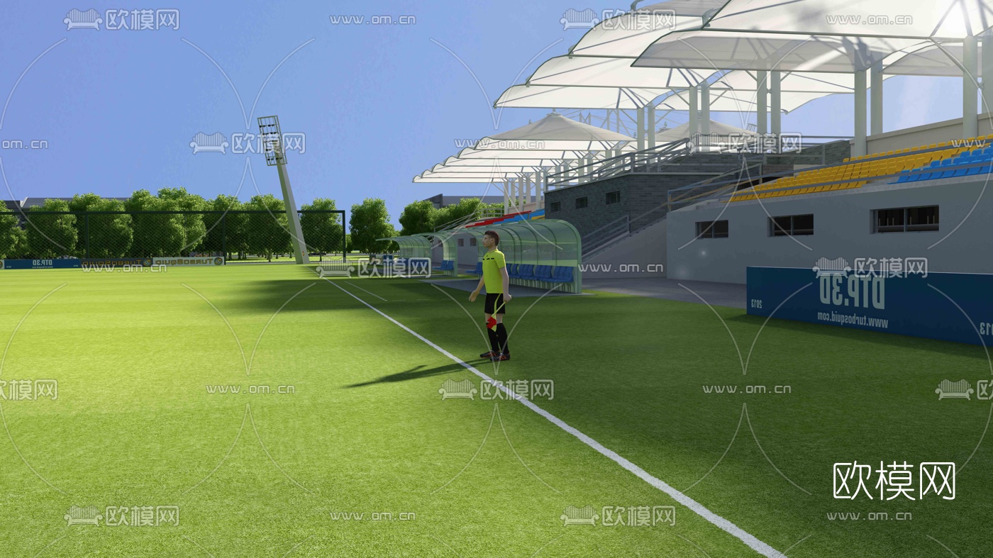 现代足球场3d模型下载（渲染图4）