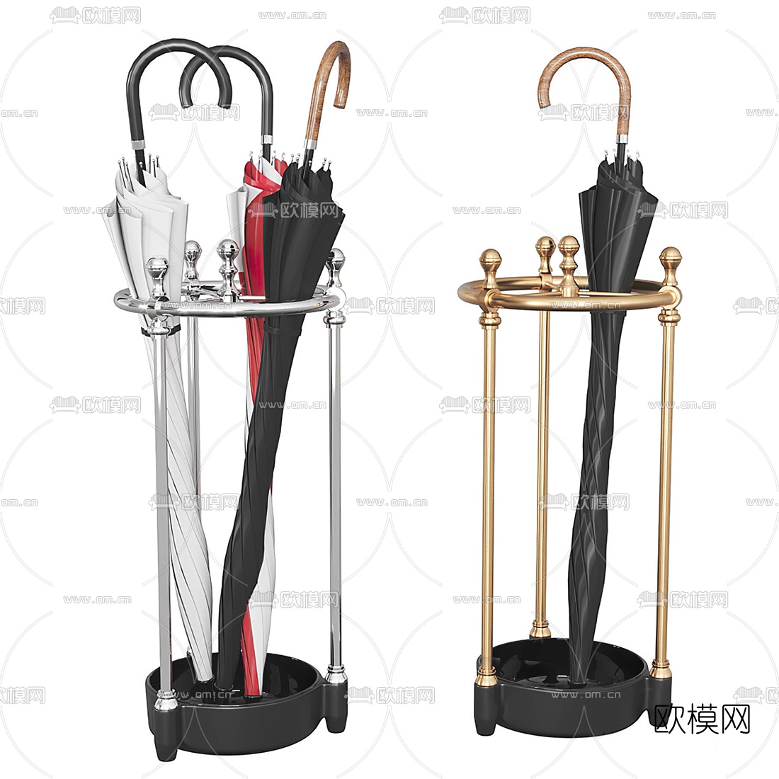 现代金属雨伞架雨伞3d模型