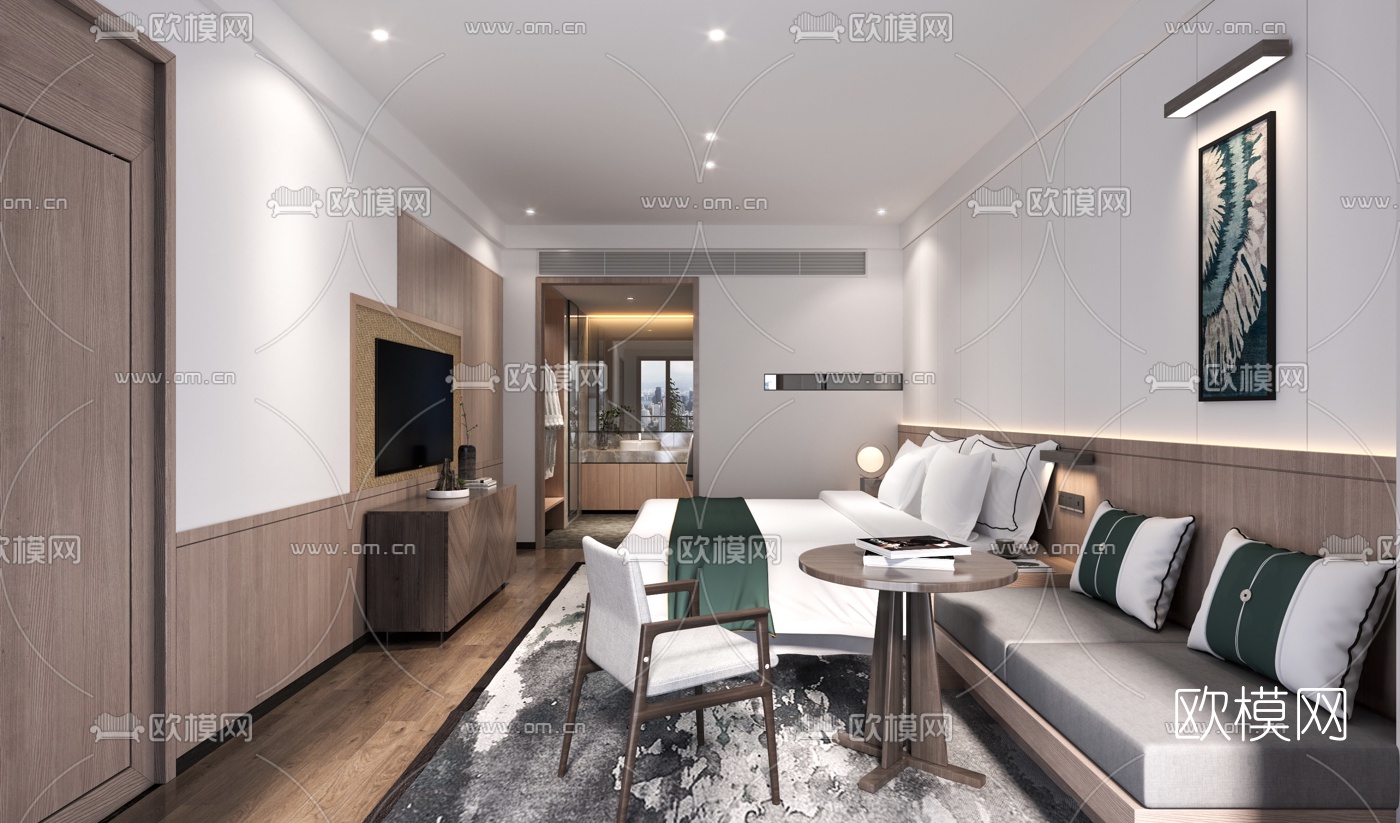 现代酒店客房3d模型