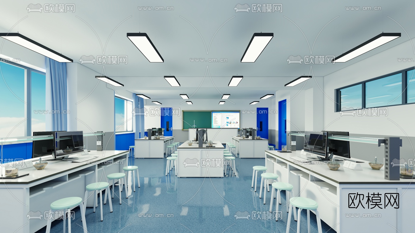 现代化学实验室3d模型