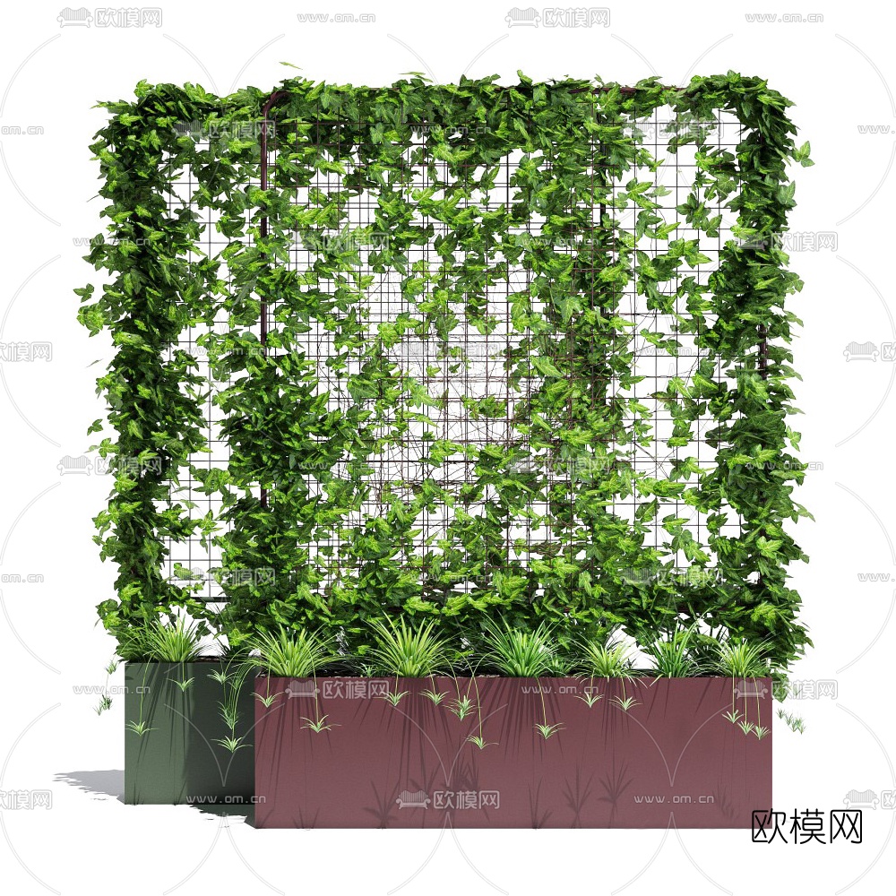 现代绿植盆栽藤蔓3d模型下载