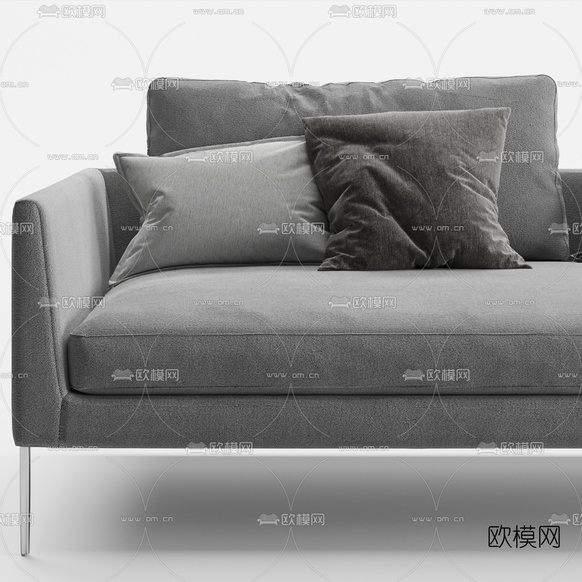 现代布艺双人沙发3d模型下载(渲染图3)