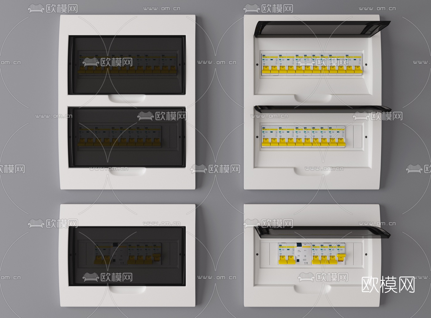 现代配电箱电闸开关3d模型下载