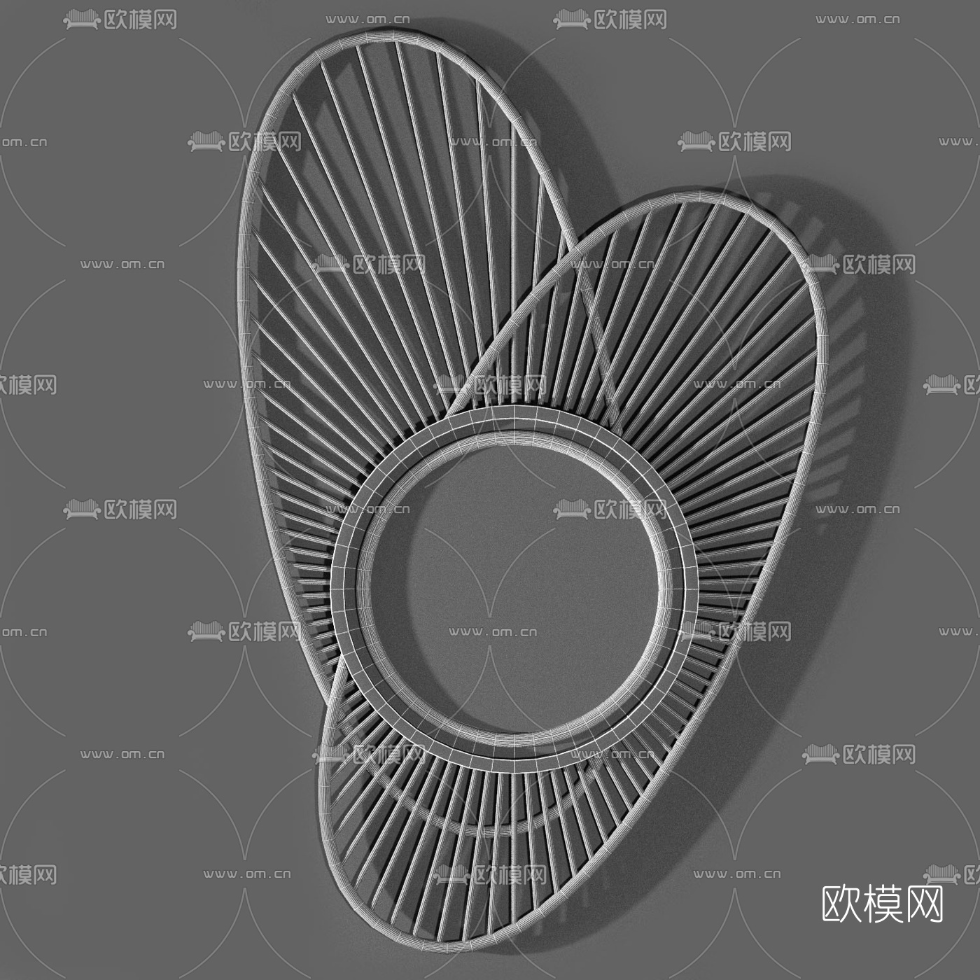 现代金属栅格挂件3d模型