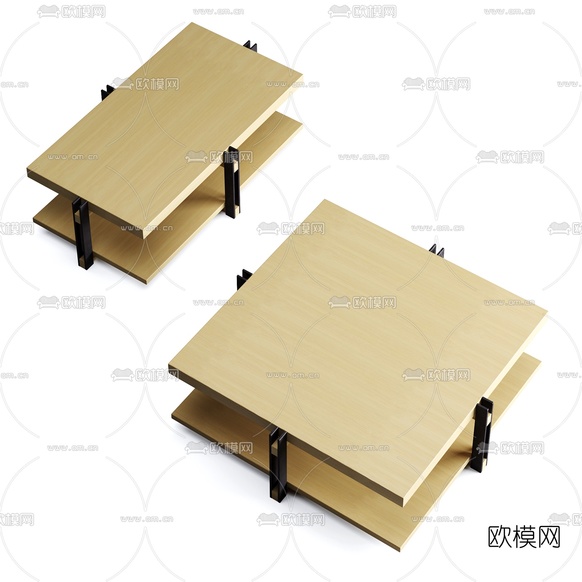 现代方形茶几3d模型下载(渲染图2)