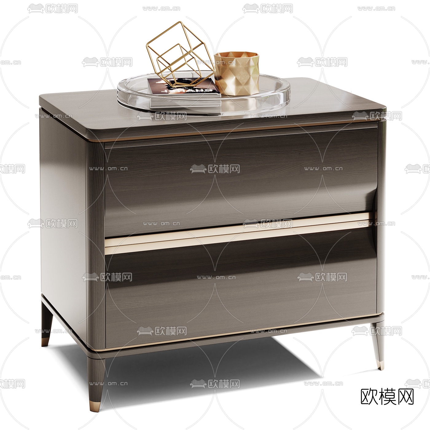现代简约床头柜3d模型下载（渲染图5）