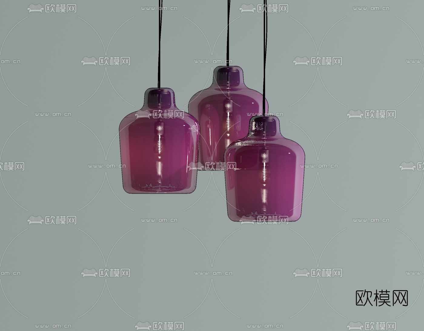 现代玻璃吊灯su模型下载