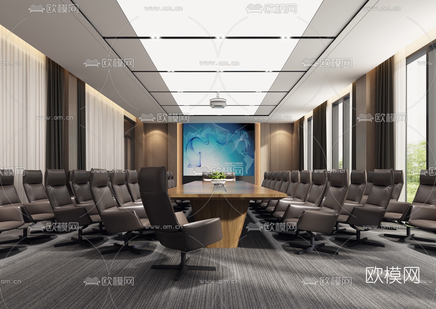 现代会议室3d模型