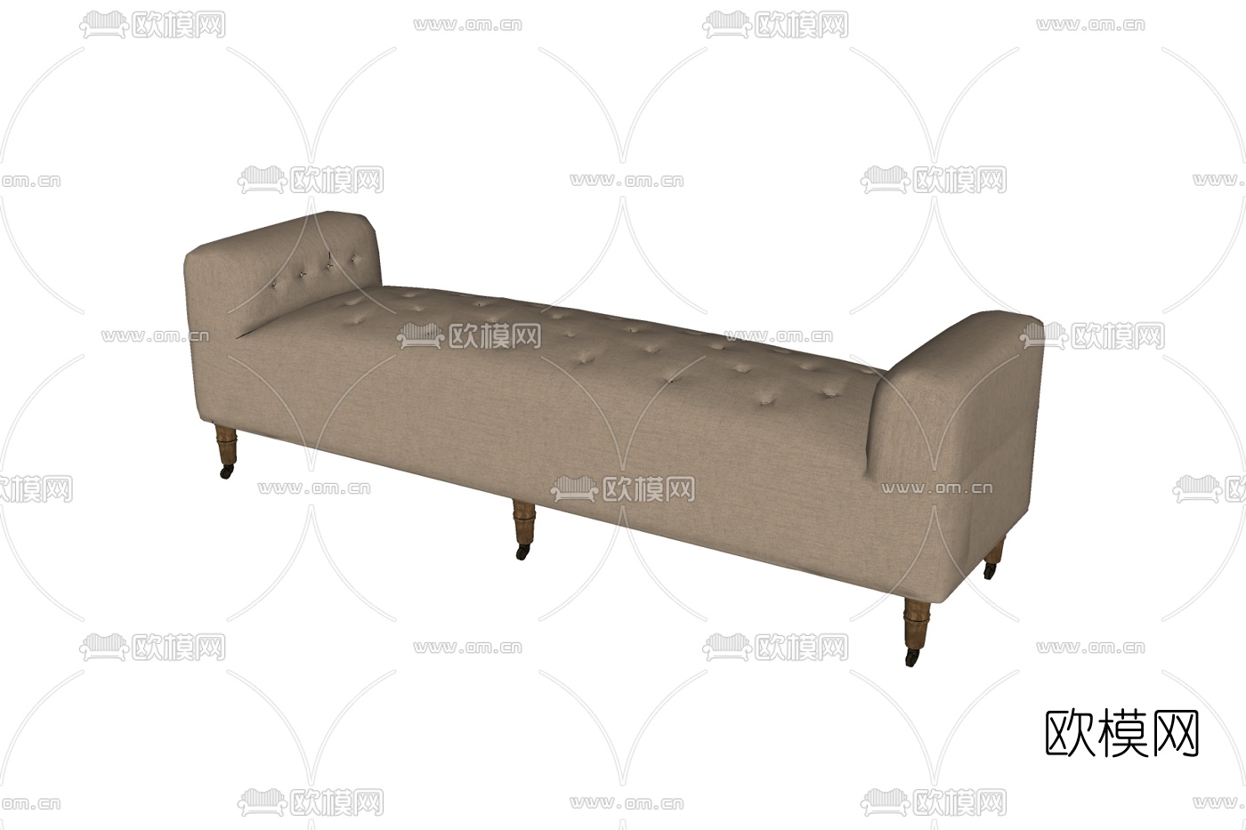 现代布艺脚踏su模型下载