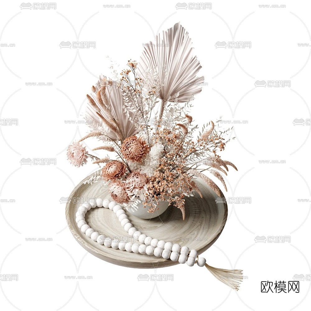 现代花艺盆栽3d模型下载（渲染图2）