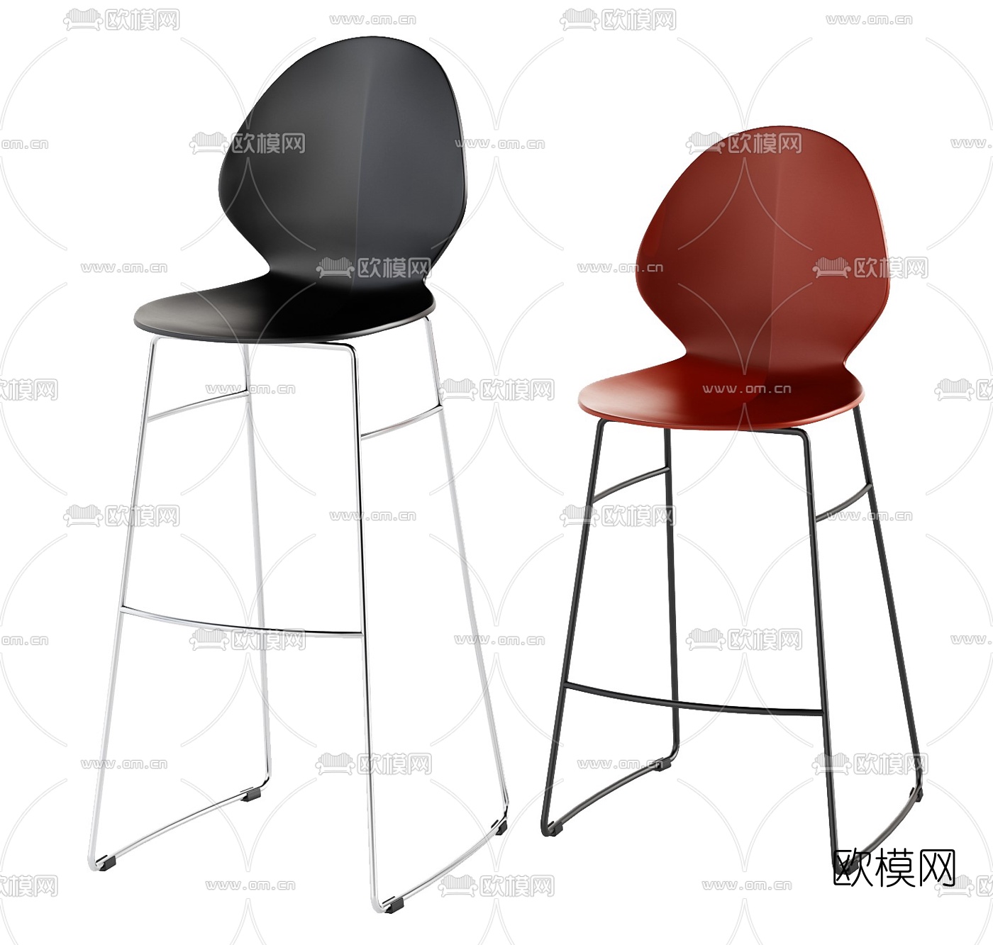 Calligaris 现代时尚吧台椅3d模型下载