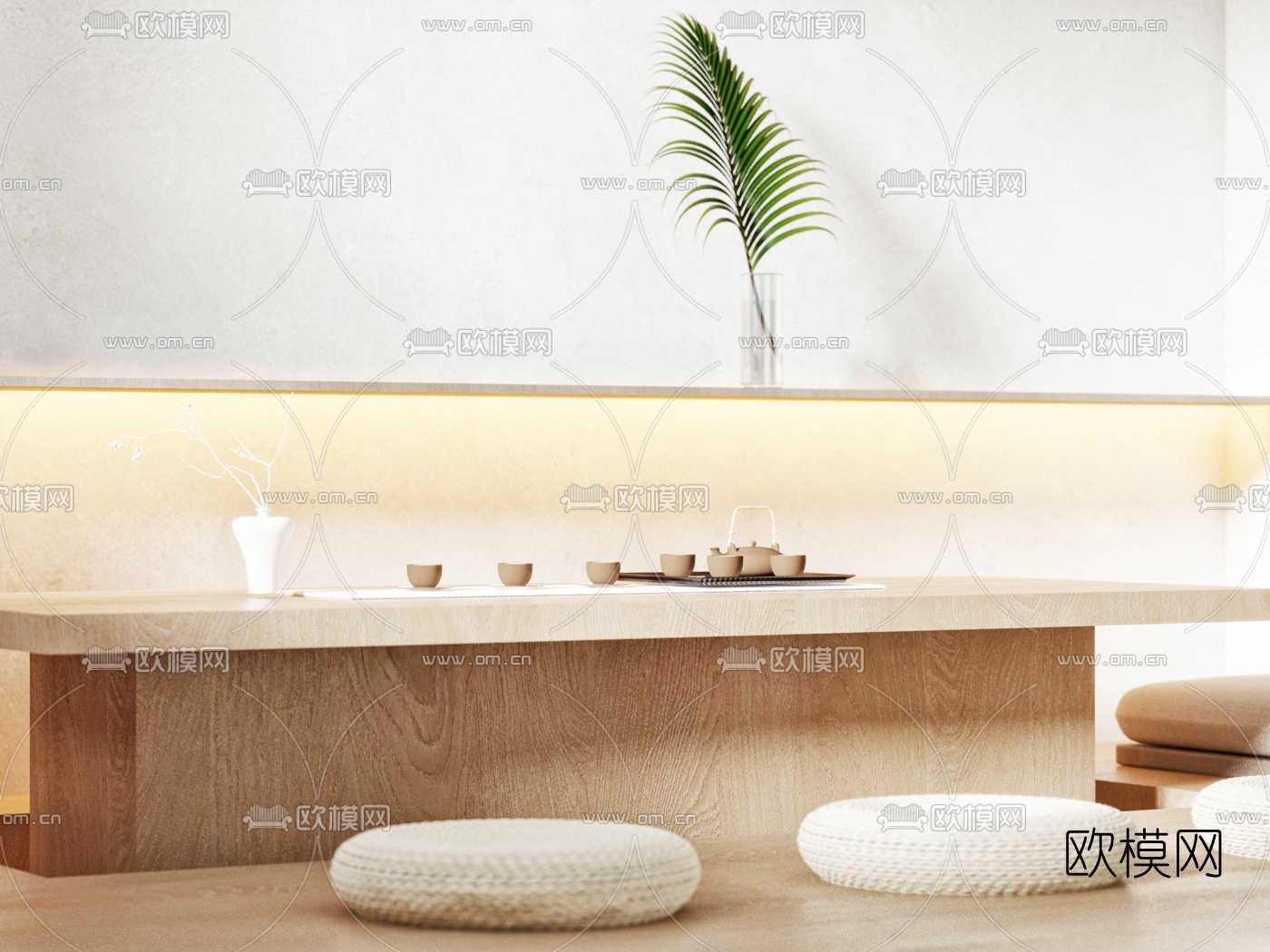 日式榻榻米茶室免费3d模型下载（渲染图3）