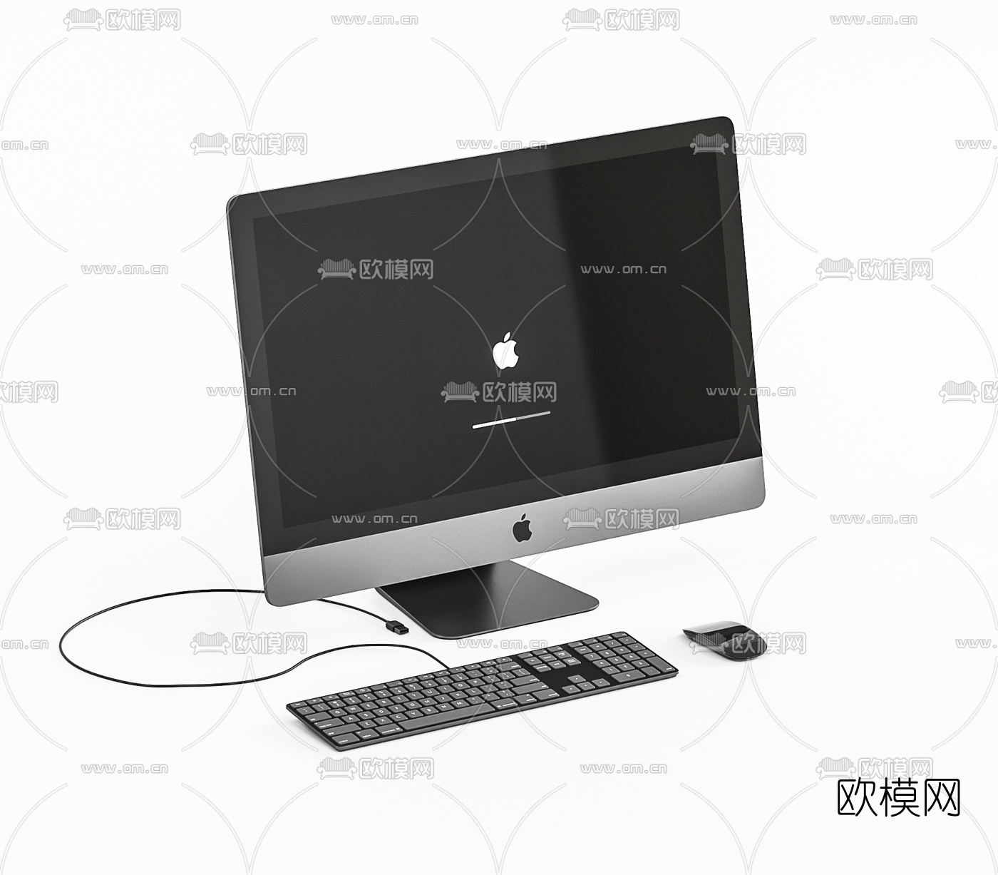 现代苹果电脑3d模型下载（渲染图1）