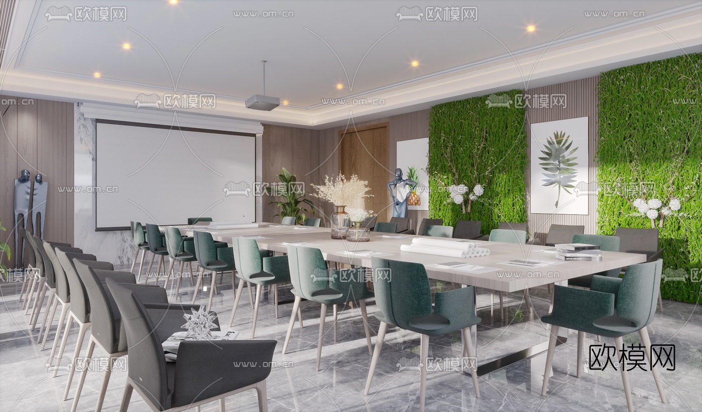 北欧办公会议室3d模型