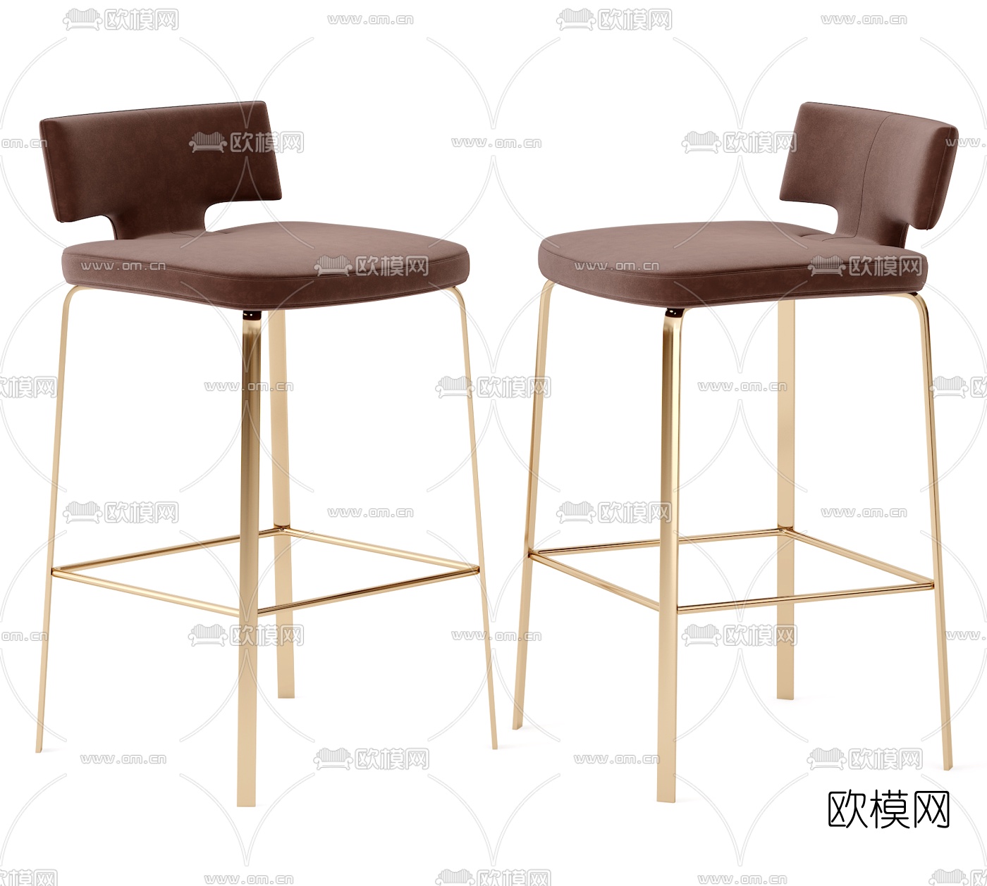 现代轻奢吧台椅3d模型下载