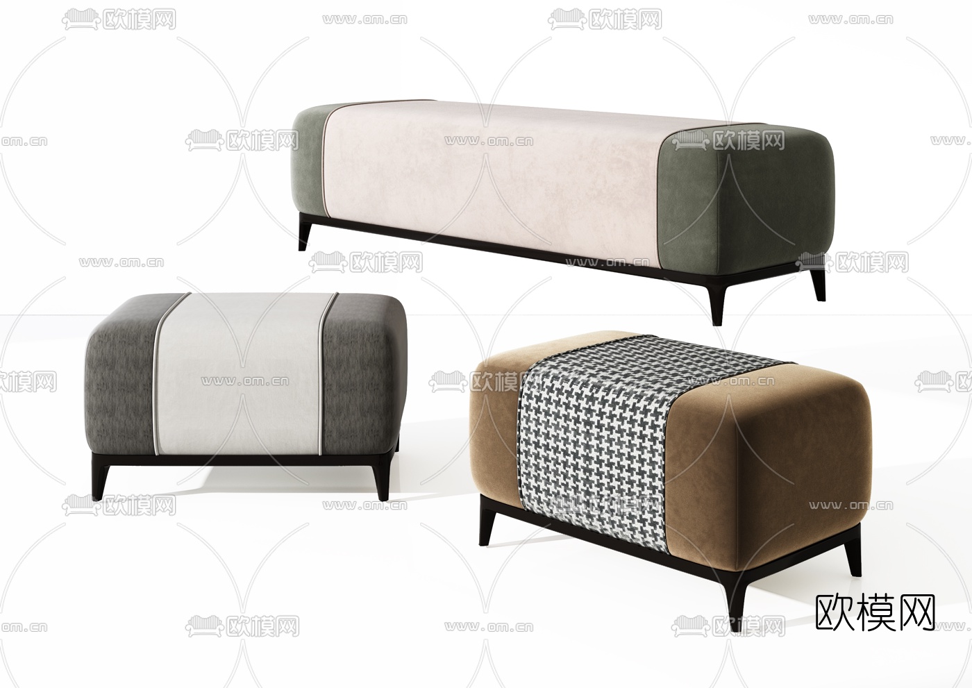 现代沙发凳脚踏3d模型下载