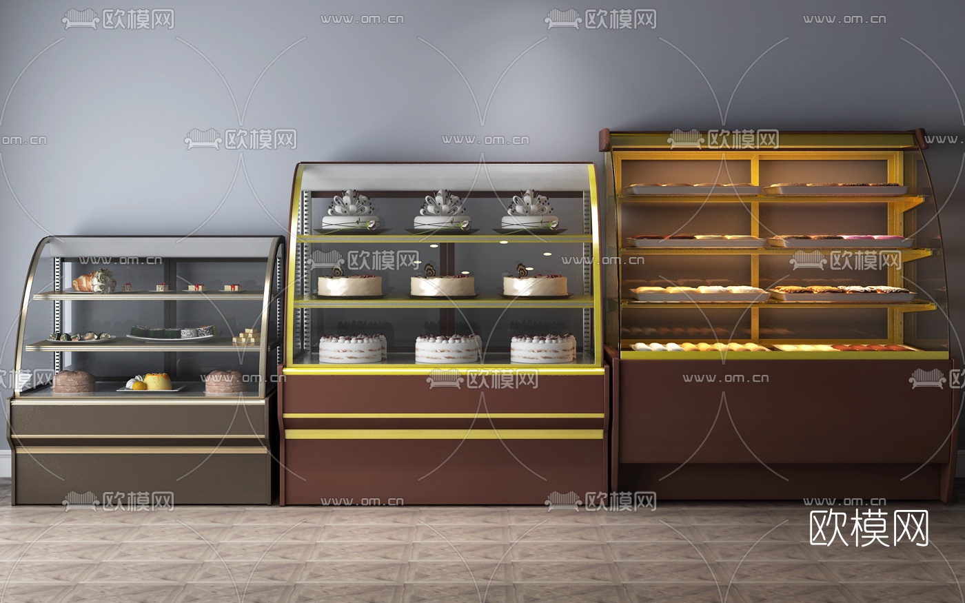 现代糕点保鲜柜3d模型下载