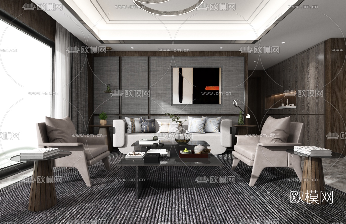 MYP设计 现代轻奢沙发组合3d模型下载