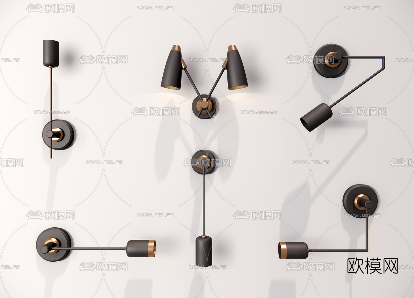 现代壁灯su模型下载