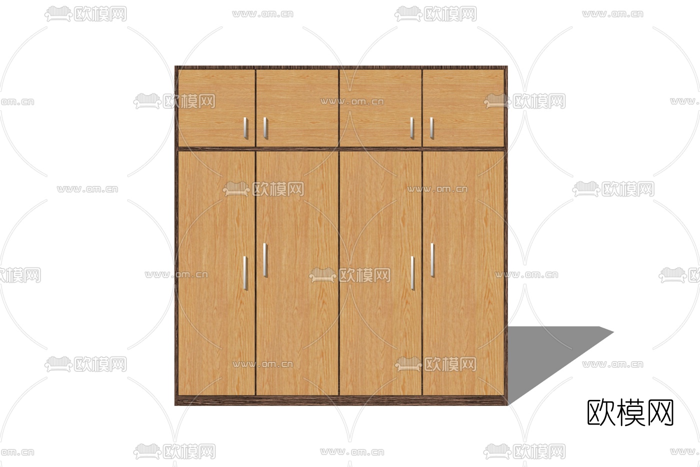现代实木衣柜su模型下载