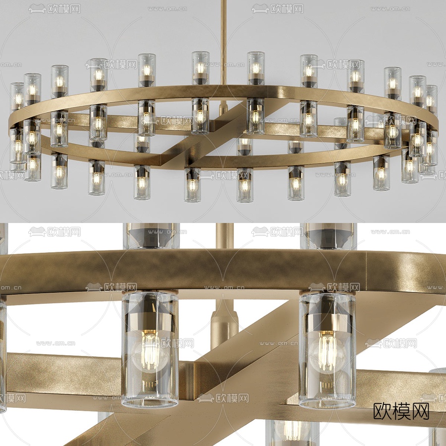 现代金属吊灯3d模型