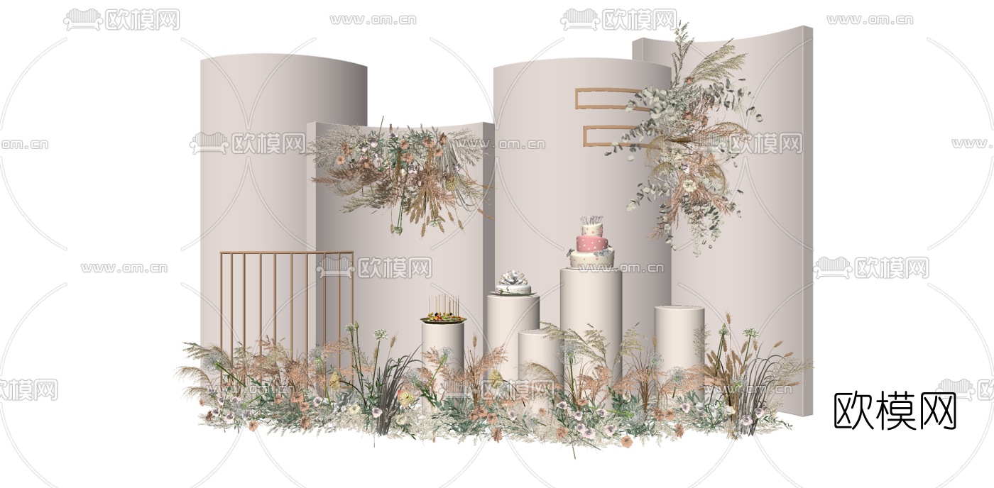 现代橱窗su模型下载