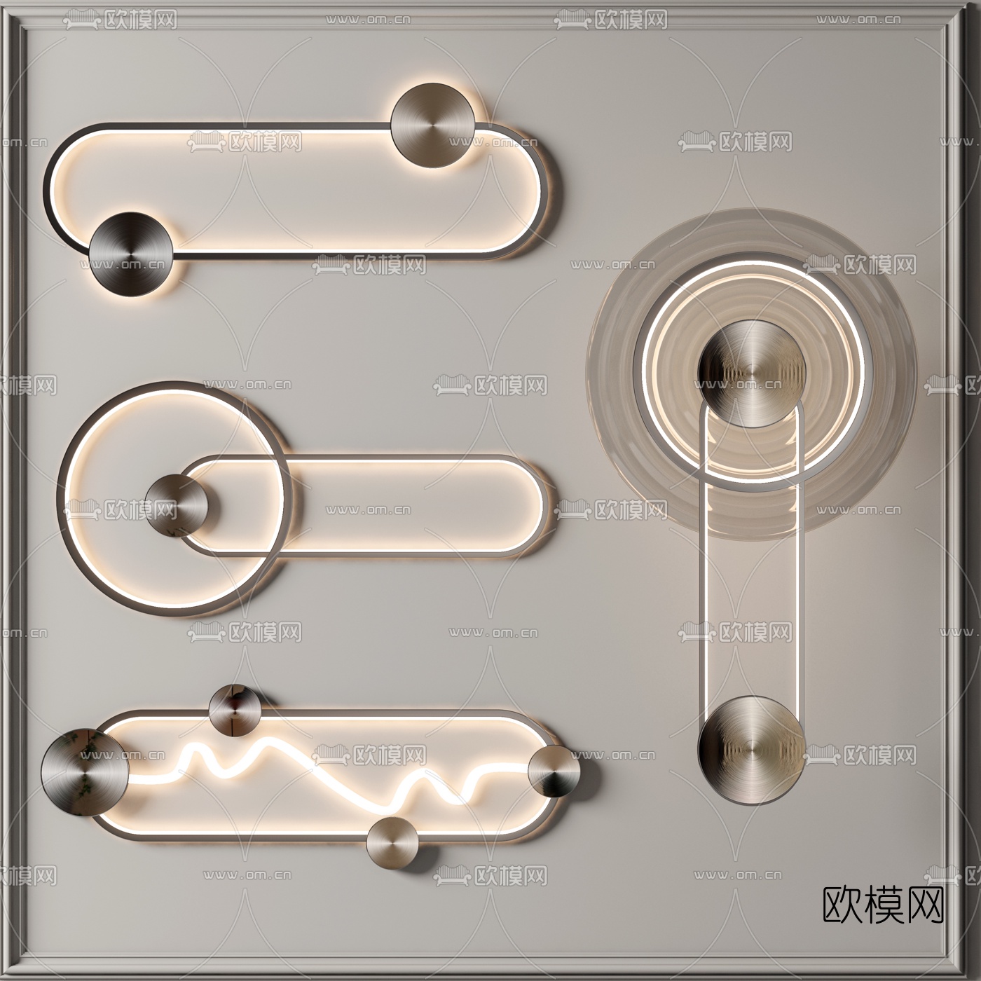 现代轻奢壁灯3d模型下载