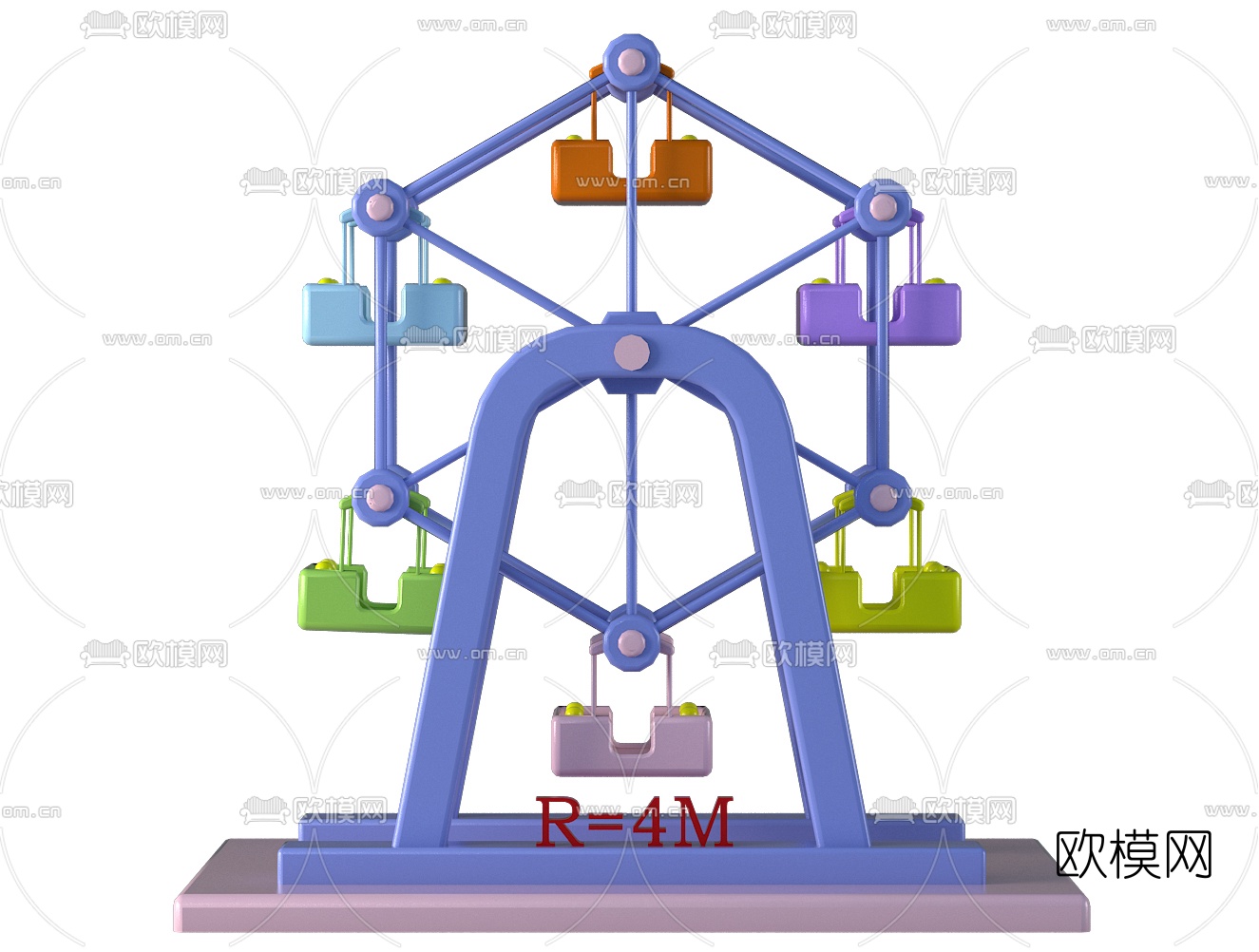 现代摩天轮儿童游乐设施3d模型