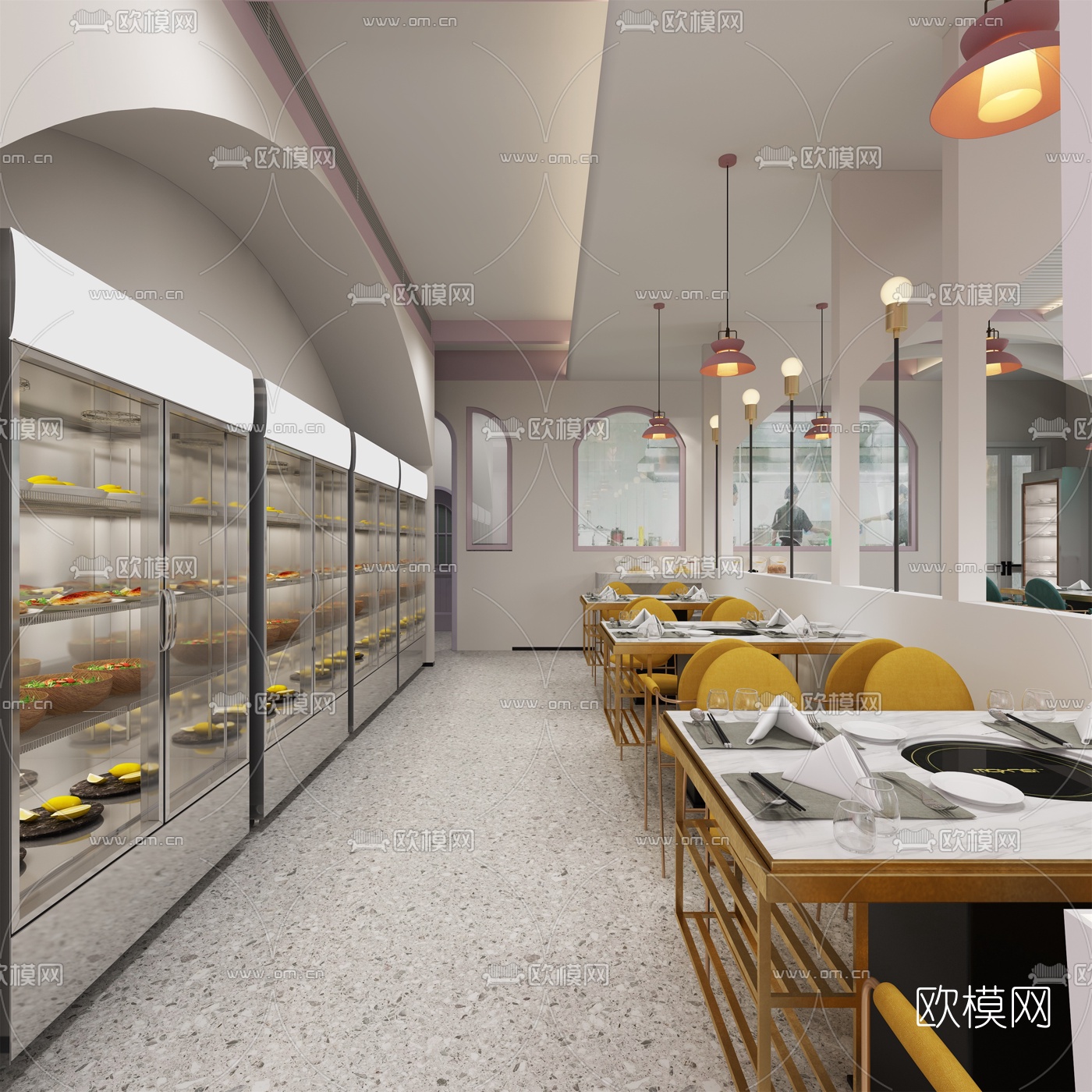 北欧火锅店免费3d模型下载（渲染图6）