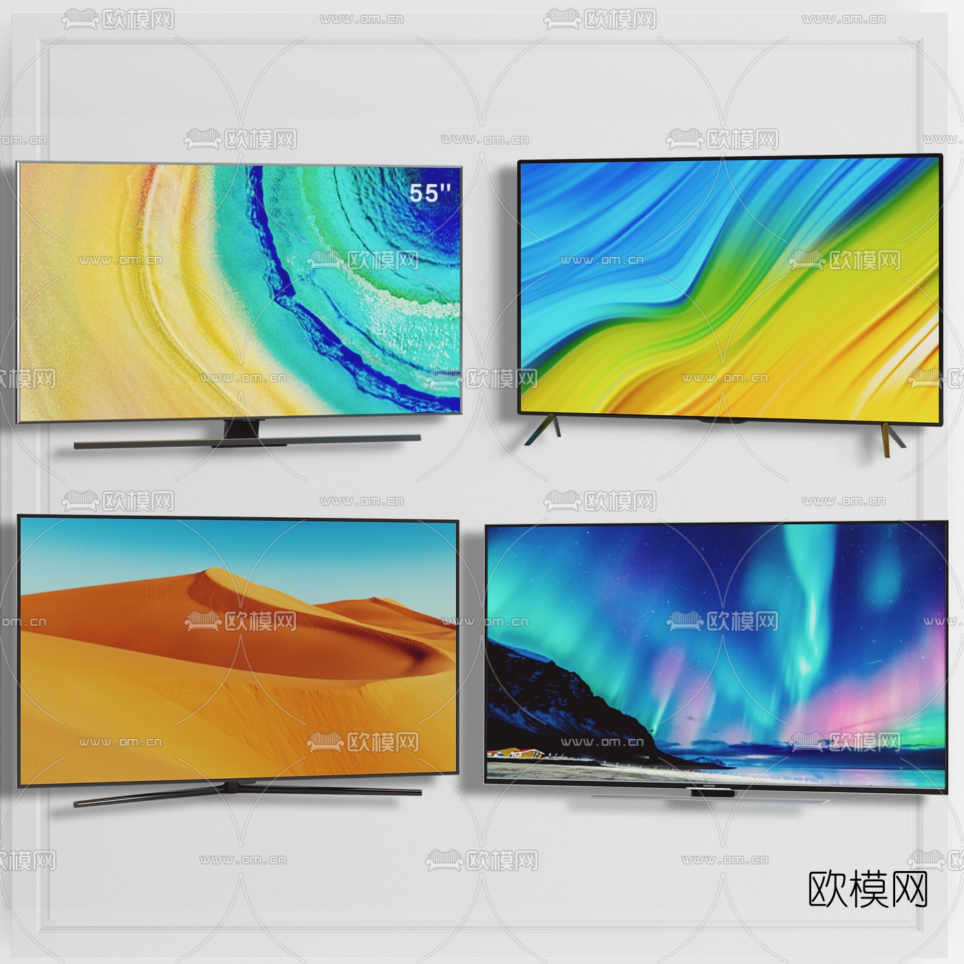 现代液晶电视机3d模型