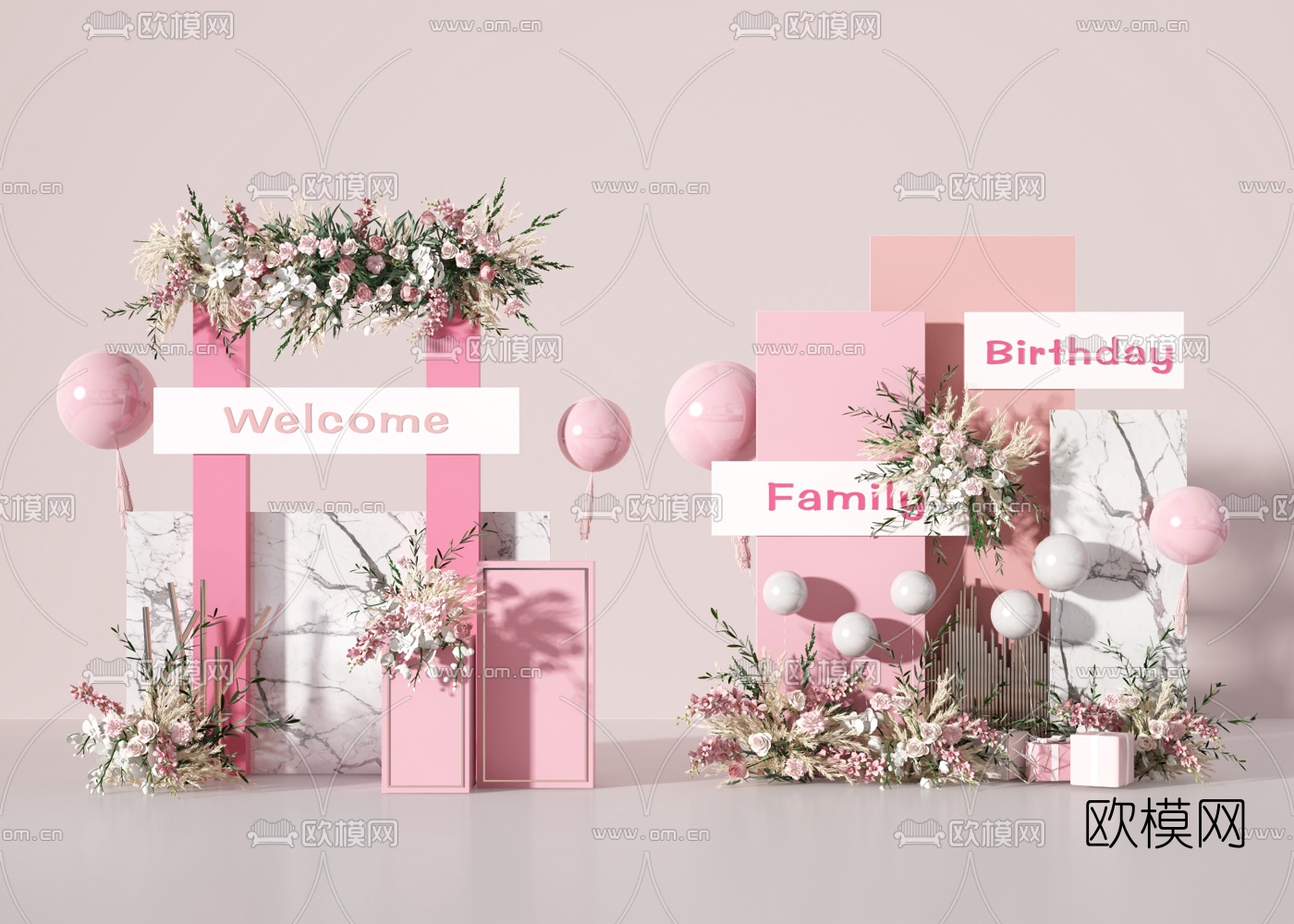 现代婚庆婚礼美陈3d模型