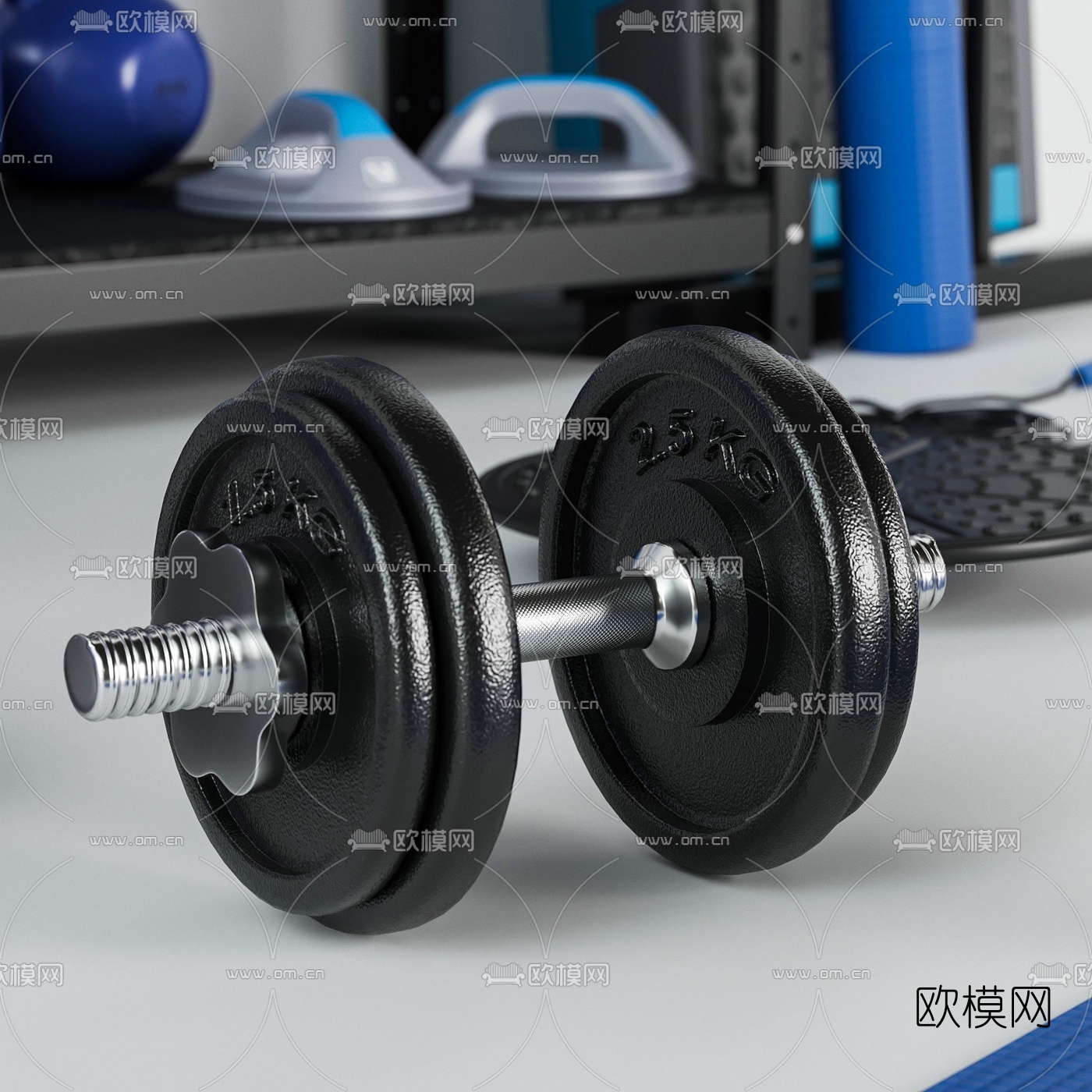 现代瑜伽毯健身设备3d模型下载（渲染图4）