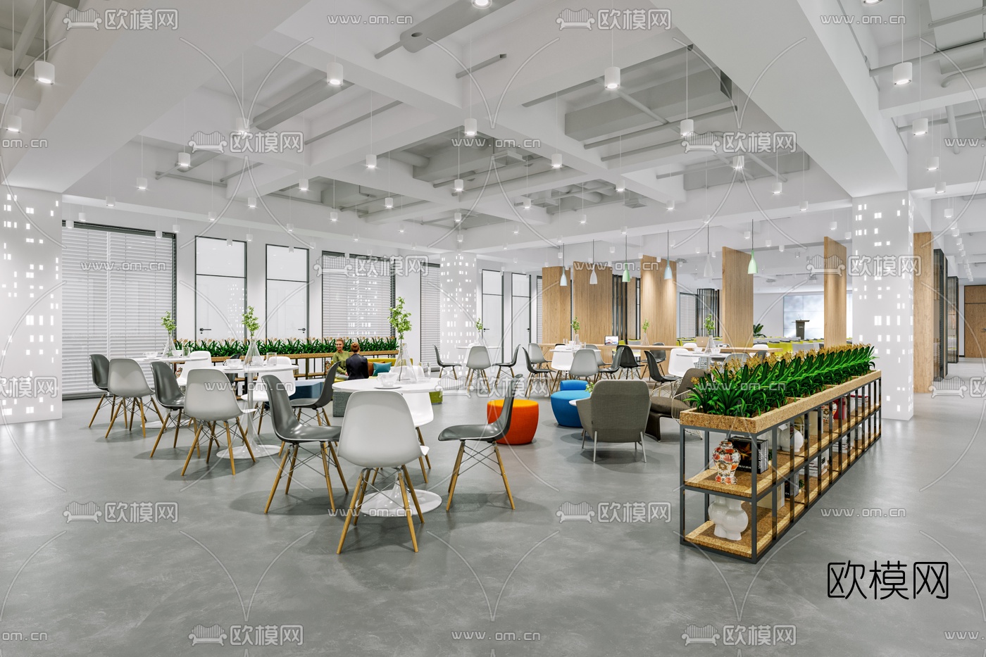 现代会议室休息区3d模型下载（渲染图2）