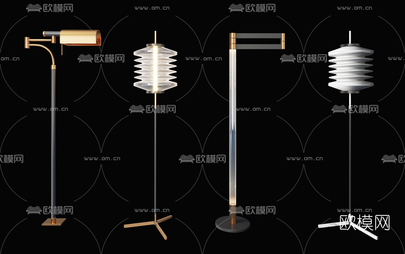 现代轻奢落地灯3d模型