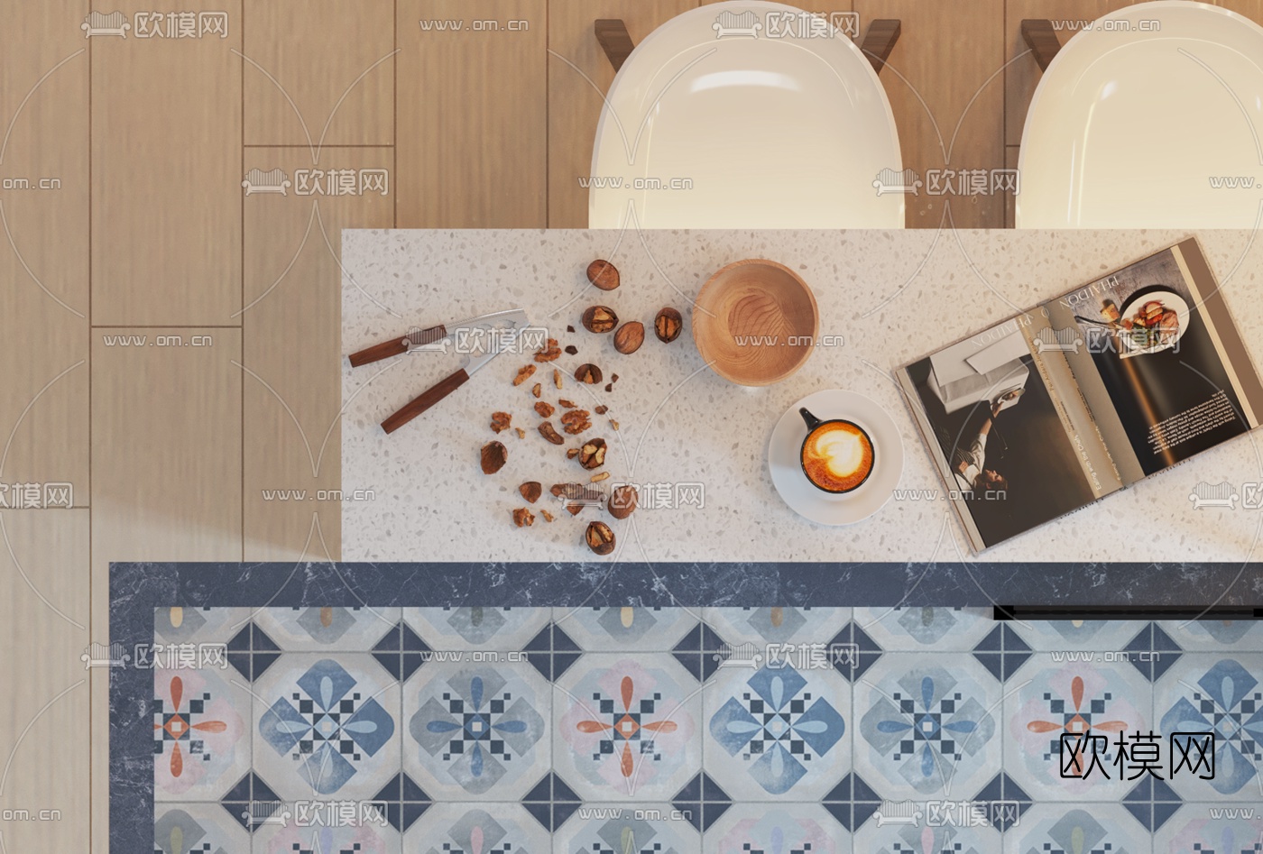 现代简约客厅餐厅3d模型