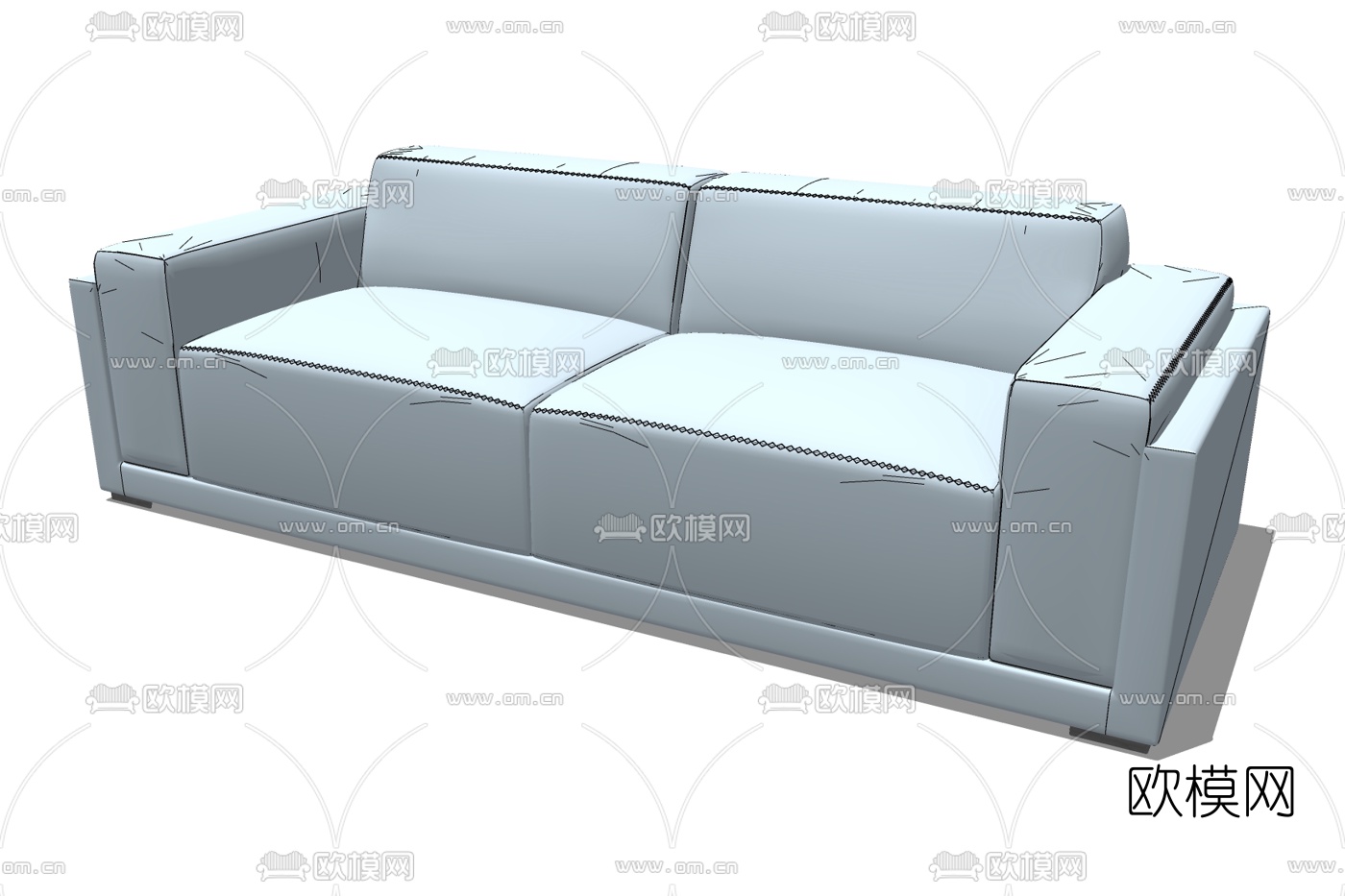 现代布艺双人沙发su模型下载