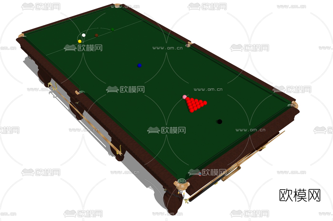现代桌球su模型