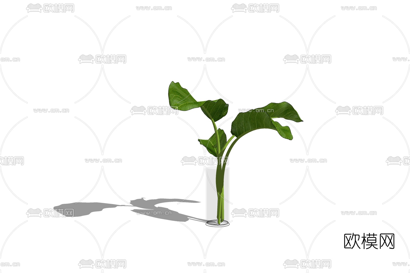 现代玻璃花瓶免费su模型下载