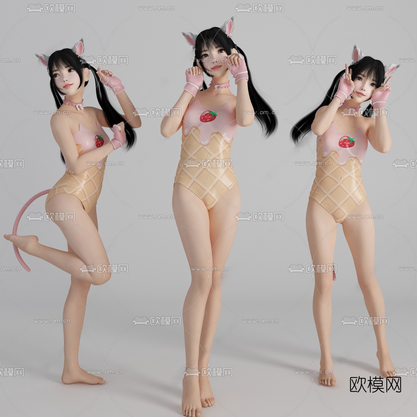 现代美女人物su模型