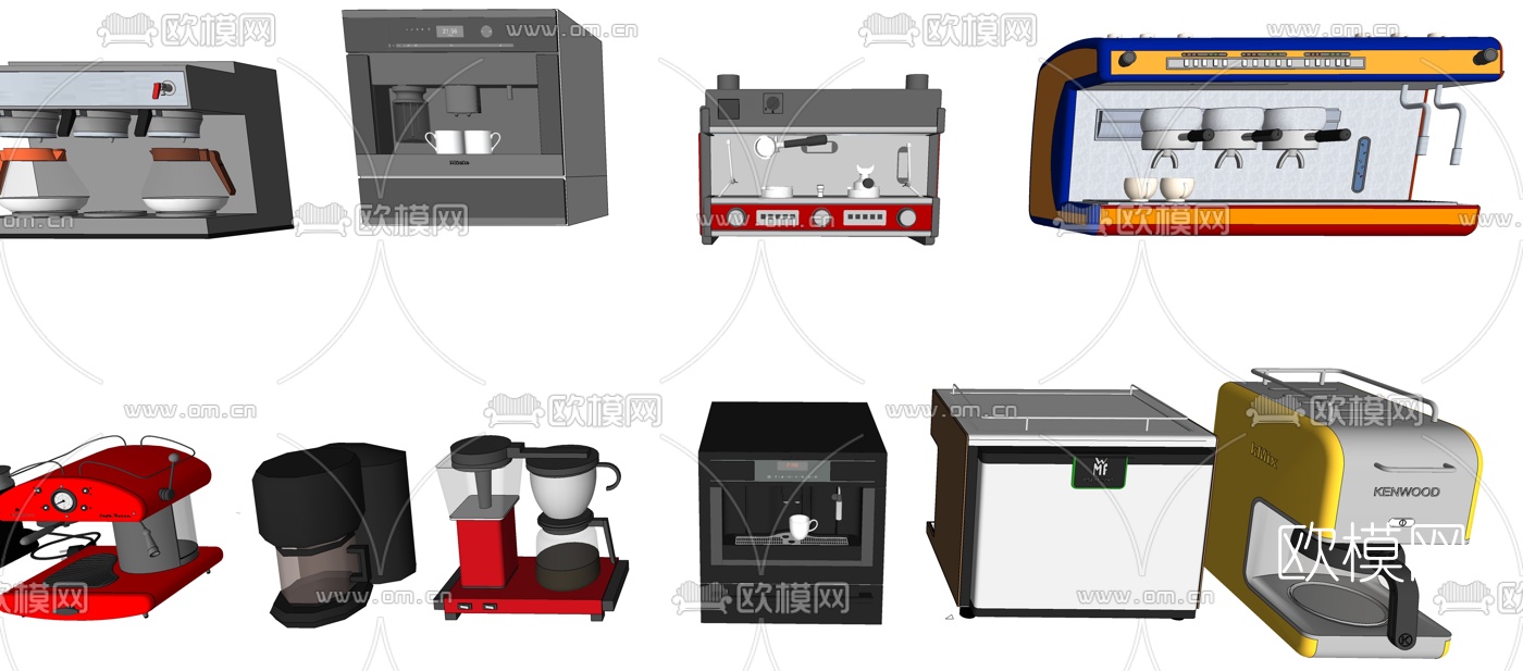 现代咖啡机自助饮料机su模型下载（渲染图3）