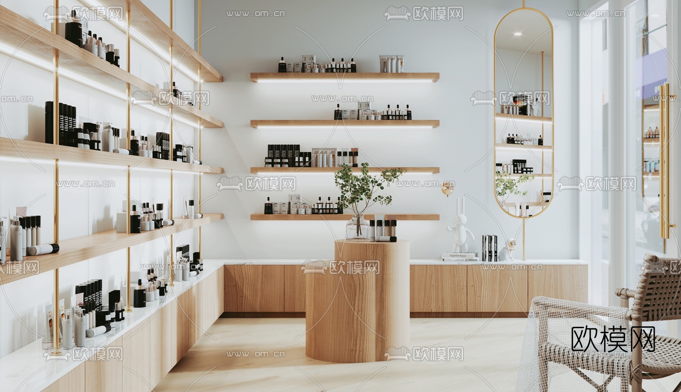 北欧化妆品专卖店3d模型下载（渲染图2）