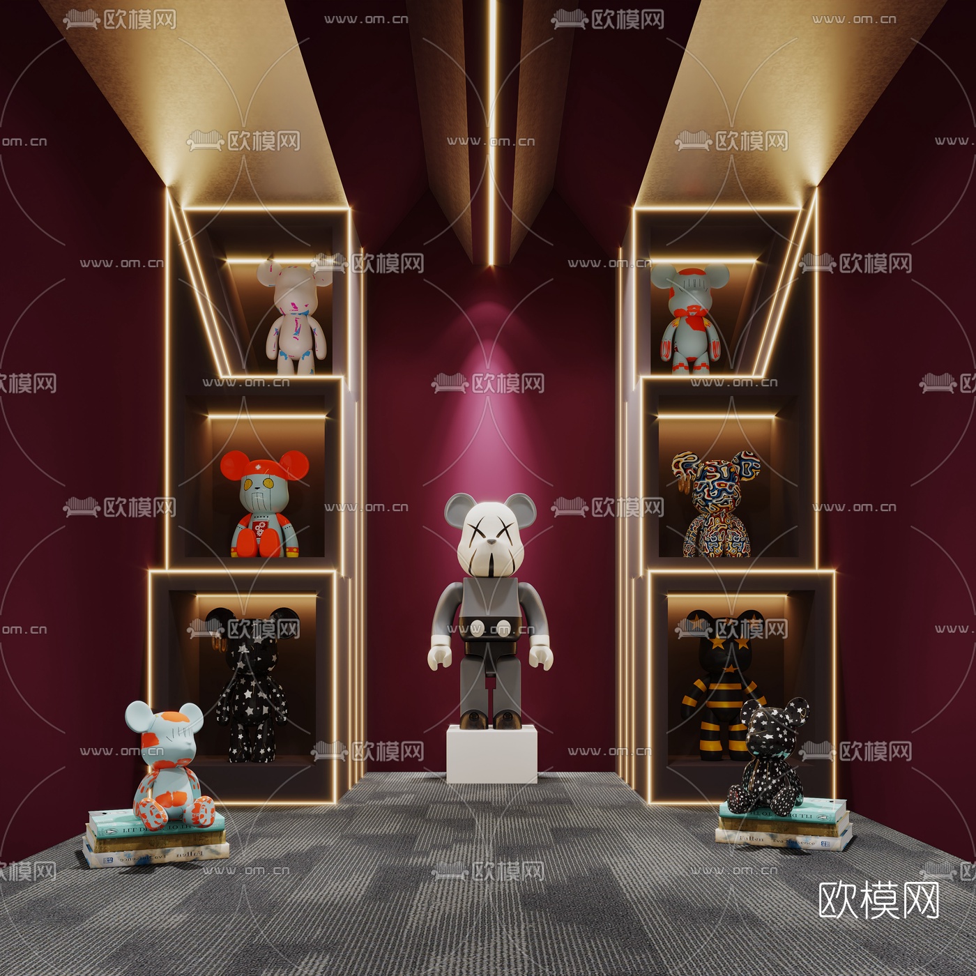 现代暴力熊公仔摆件3d模型下载