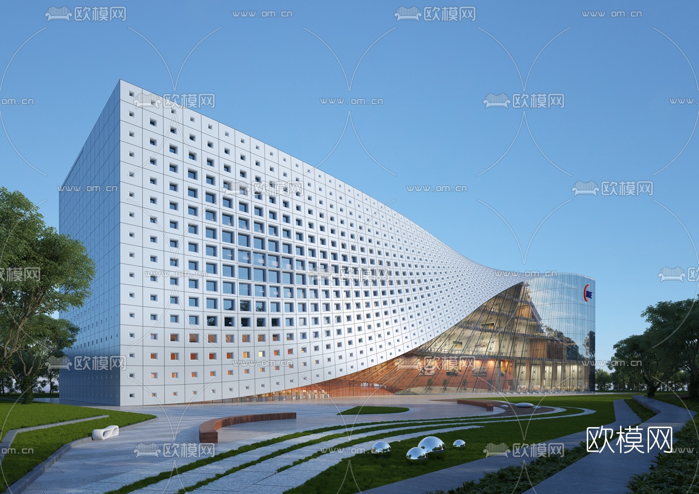 现代博物馆建筑外观3d模型